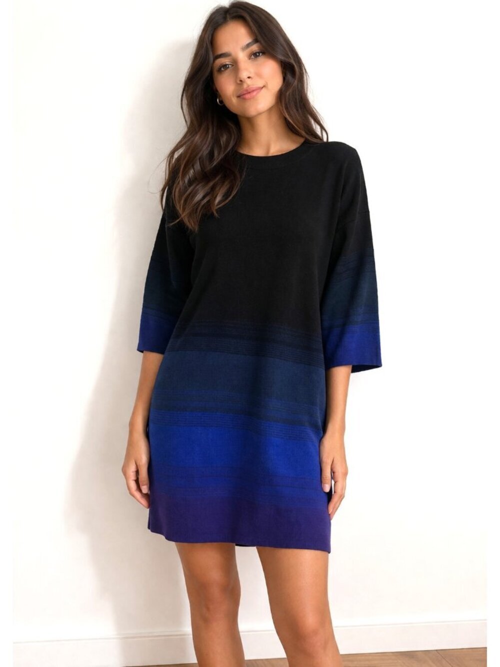 Archiviob Ombre Blue Black Knit Dress XL